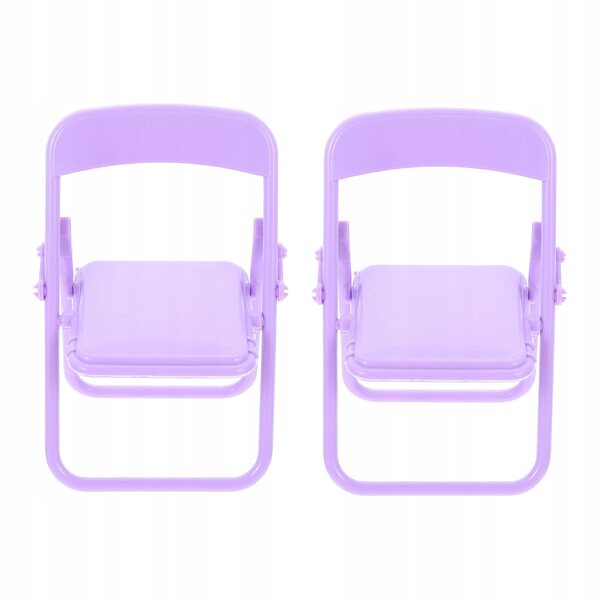 Lot de 2 mini chaises pliantes en plastique pour maisons de poupées et décorations
