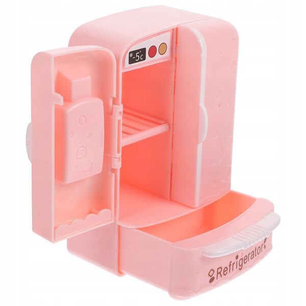Mini Frigorifero Rosa per Casa delle Bambole in ABS 12x7,5x6 cm