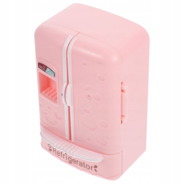Mini Frigorifero Rosa per Casa delle Bambole in ABS 12x7,5x6 cm