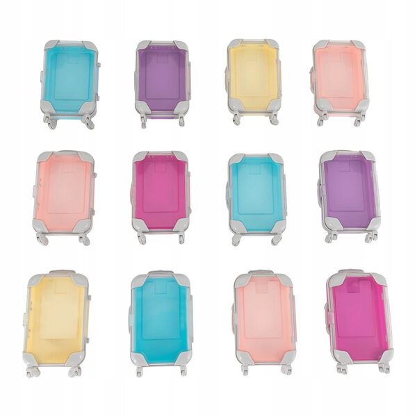 Lot de 12 Mini Valises à Jouets 7,5 cm pour Chariots à Jouets - Colorées et Résistantes