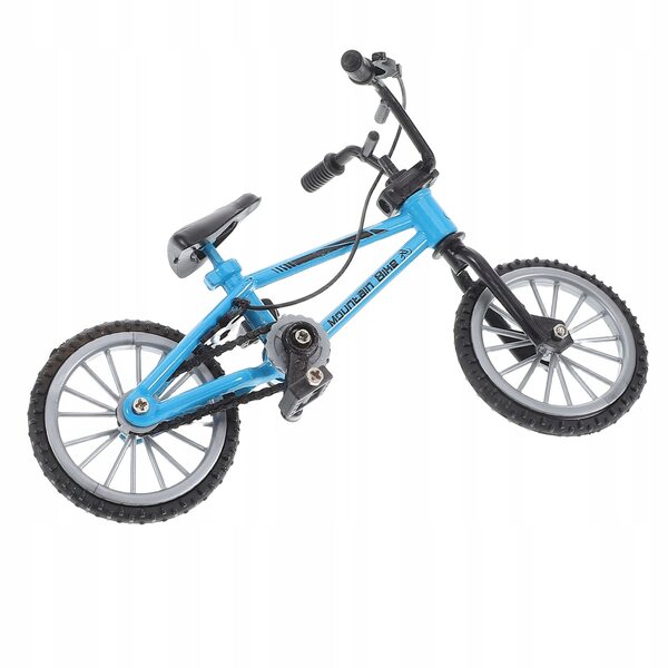 Mini bici­n­e azzurro in metallo per casa delle bambole, accessorio decorativo dettagliato