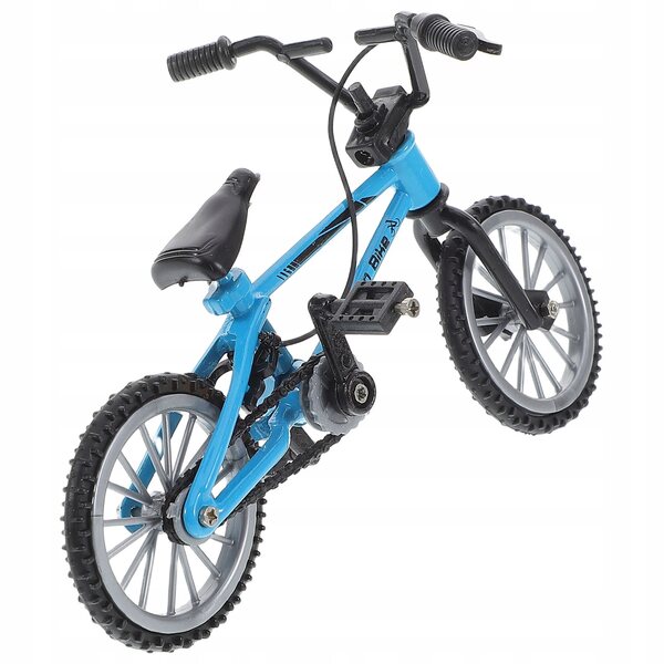 Mini bici­n­e azzurro in metallo per casa delle bambole, accessorio decorativo dettagliato