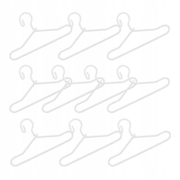 Lot de 10 mini cintres en alliage blanc pour vêtements de poupée 4x2,2 cm