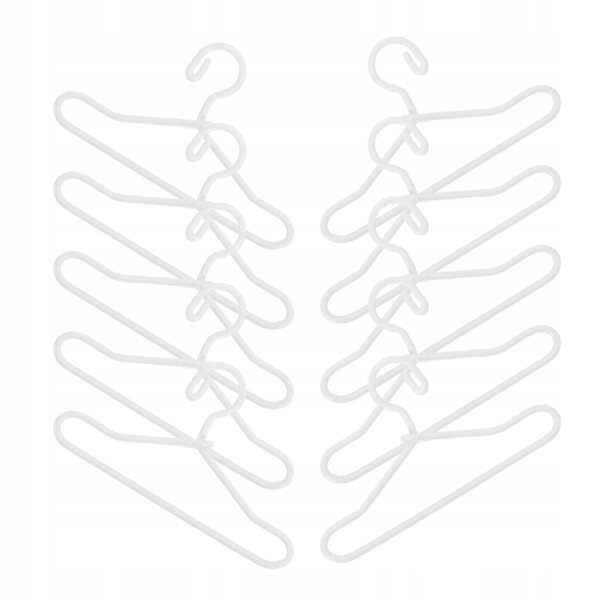 Lot de 10 mini cintres en alliage blanc pour vêtements de poupée 4x2,2 cm
