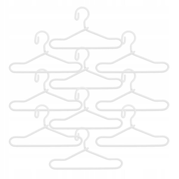 Lot de 10 mini cintres en alliage blanc pour vêtements de poupée 4x2,2 cm