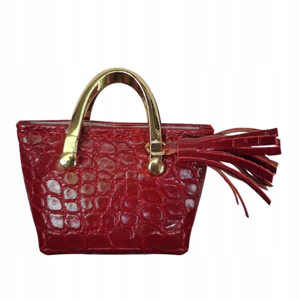 Miniatura borsa rossa in pelle PU per bambole e action figures scala 1:6