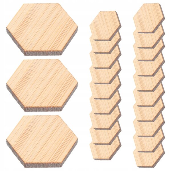 Set 48 pz Mini pavimenti in bambù per casette delle bambole esagonali