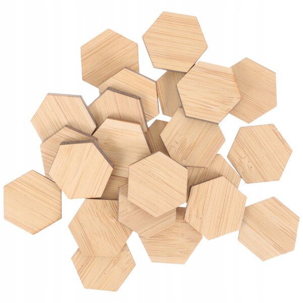 Set 48 pz Mini pavimenti in bambù per casette delle bambole esagonali