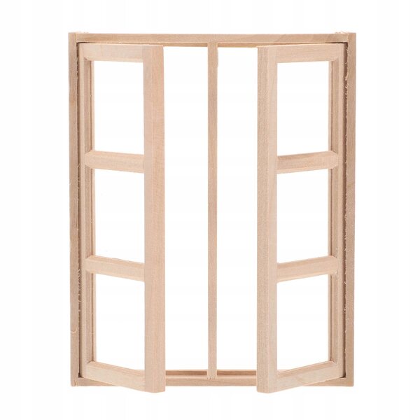 Tür- und Fensterminiaturen aus Holz für Puppenhäuser im Maßstab 1:12