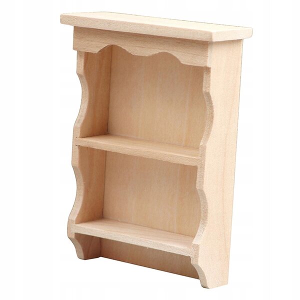 Mensola galleggiante in legno in miniatura per una casa delle bambole 1:12 - decorazione murale