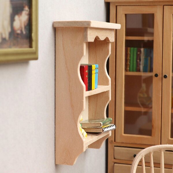 Mensola galleggiante in legno in miniatura per una casa delle bambole 1:12 - decorazione murale