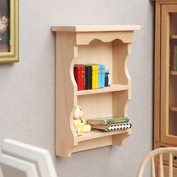 Mensola galleggiante in legno in miniatura per una casa delle bambole 1:12 - decorazione murale