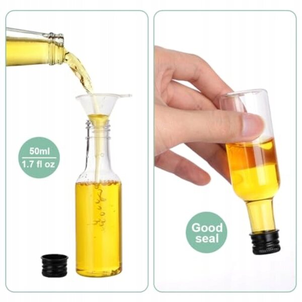 Mini bottiglie di plastica 50 ml con coperchio set da 18 pezzi resistente e versatile