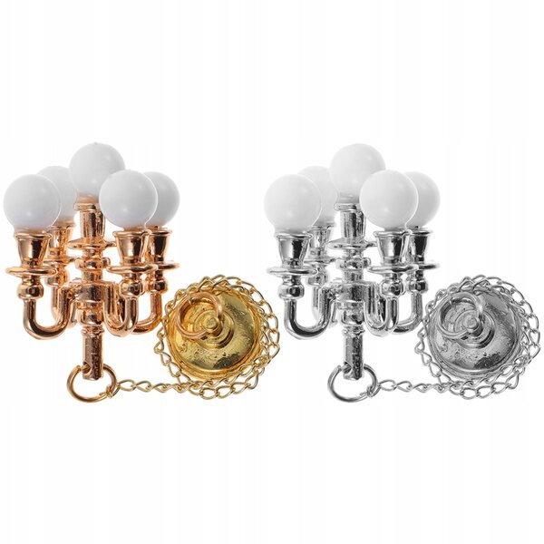 Mini lampade a soffitto in plastica per case di bambole - set da 2 pezzi colorati