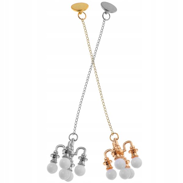 Mini lampade a soffitto in plastica per case di bambole - set da 2 pezzi colorati
