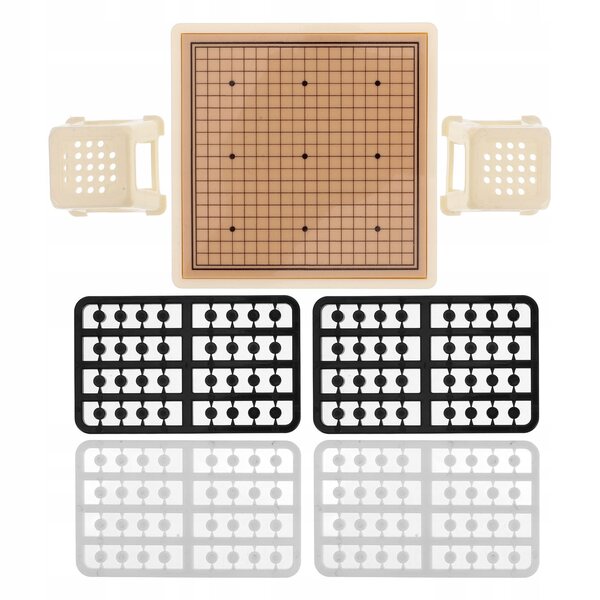 Chinesisches Mini-Tischspielset mit Dekorationen, Schach und Plastik-Gobang