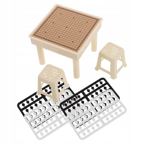 Chinesisches Mini-Tischspielset mit Dekorationen, Schach und Plastik-Gobang