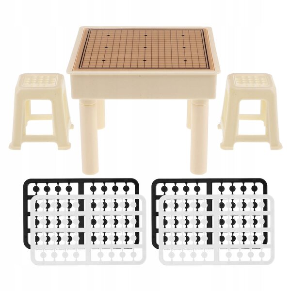 Chinesisches Mini-Tischspielset mit Dekorationen, Schach und Plastik-Gobang