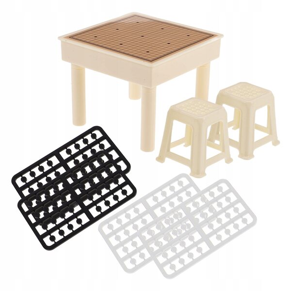 Chinesisches Mini-Tischspielset mit Dekorationen, Schach und Plastik-Gobang