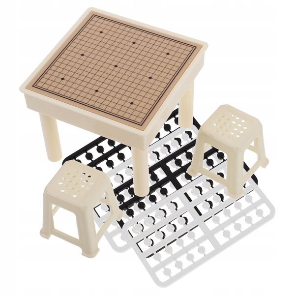 Chinesisches Mini-Tischspielset mit Dekorationen, Schach und Plastik-Gobang