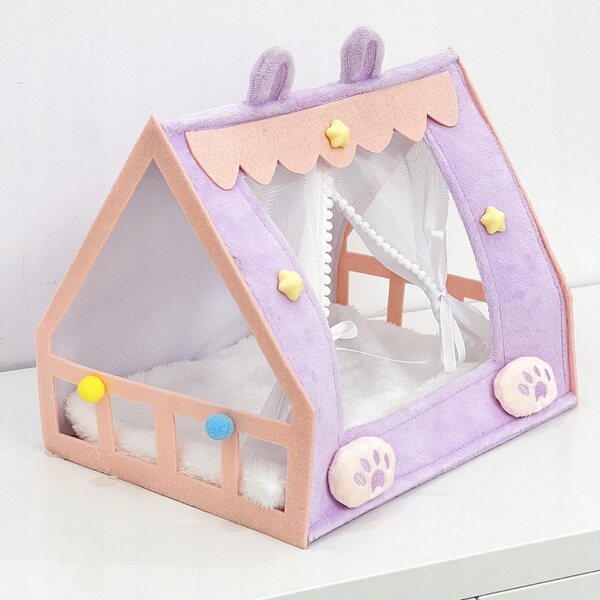 Letto-tenda per bambole morbido e portatile 25x19,5x20 cm, accessorio decorativo