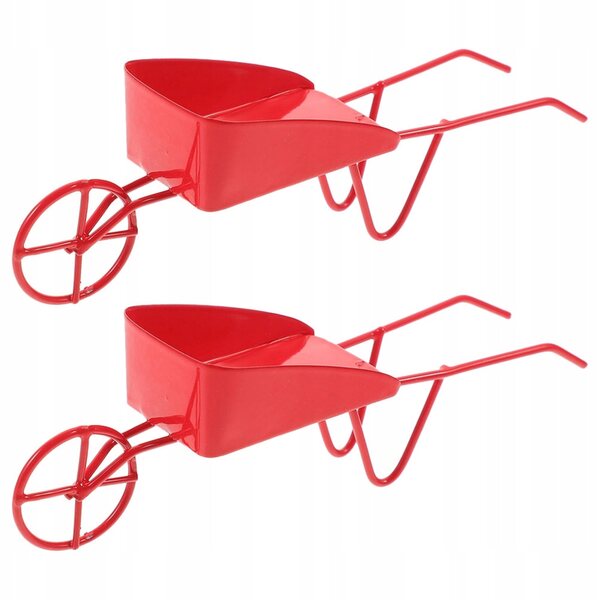 Mini Taczka Metalowa Vintage Hausdekoration für Puppen – Set mit 2 Stück