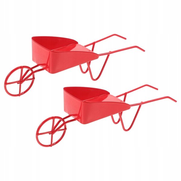 Mini Taczka Metalowa Vintage Hausdekoration für Puppen – Set mit 2 Stück