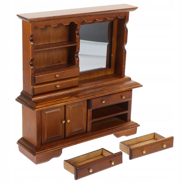 Miniatura Comò in Legno Vintage per Casa delle Bambole, Decorazione Realistica