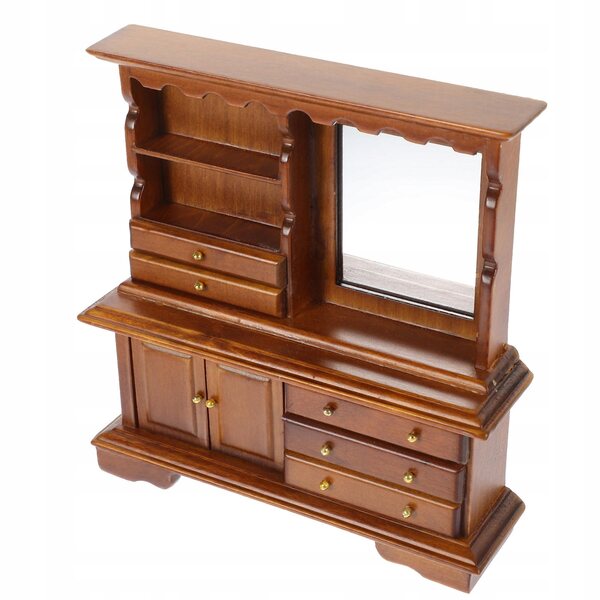 Miniatura Comò in Legno Vintage per Casa delle Bambole, Decorazione Realistica