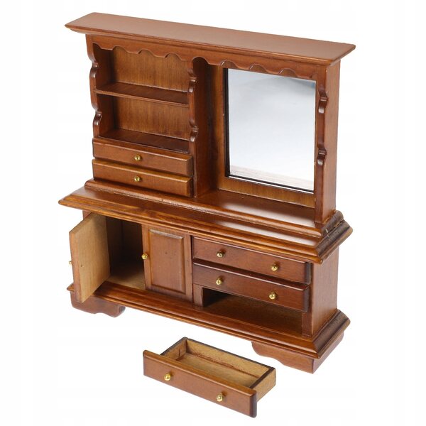 Miniatura Comò in Legno Vintage per Casa delle Bambole, Decorazione Realistica