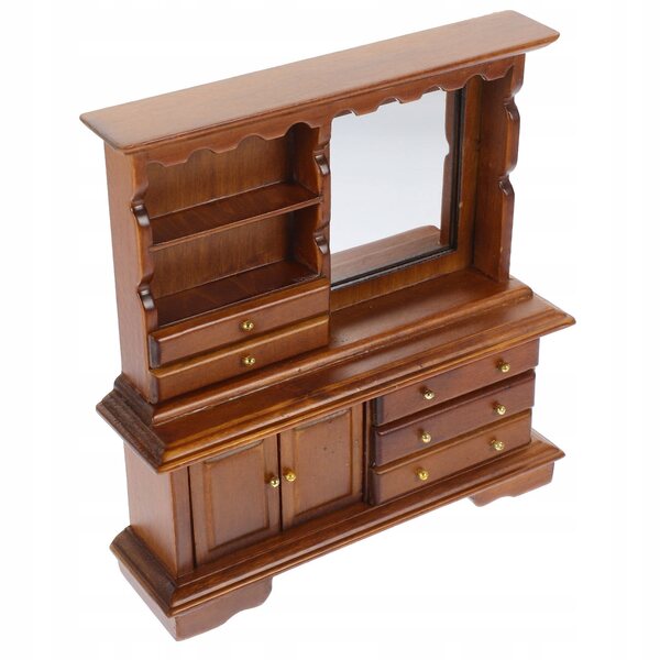 Miniatura Comò in Legno Vintage per Casa delle Bambole, Decorazione Realistica