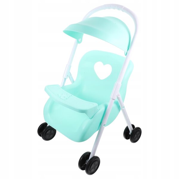 Leichter und sicherer Puppenwagen, hellgrüne Farbe, 42 x 26 cm