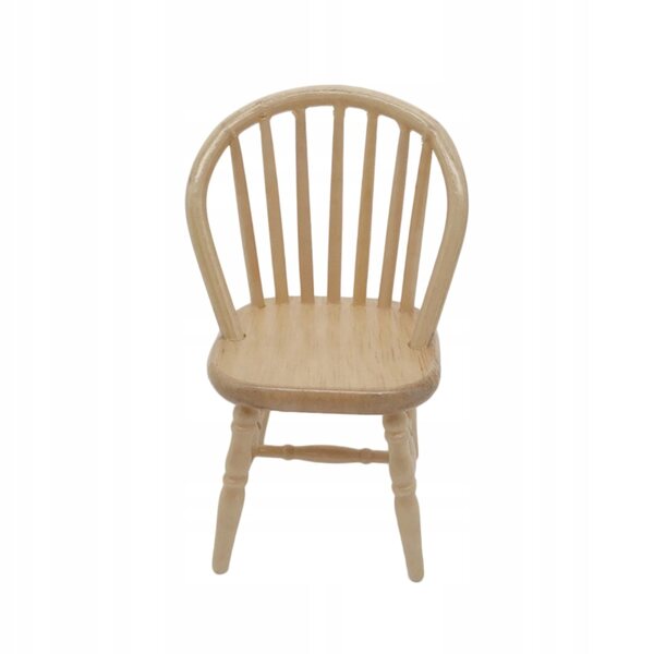 Miniatura Sedia in Legno Chiaro per Arredamento Casa Bambole 5,7x4,5x9,2 cm