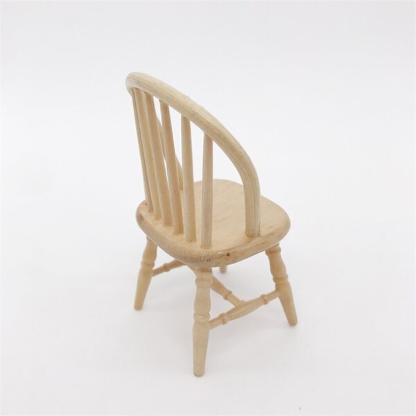 Miniatura Sedia in Legno Chiaro per Arredamento Casa Bambole 5,7x4,5x9,2 cm