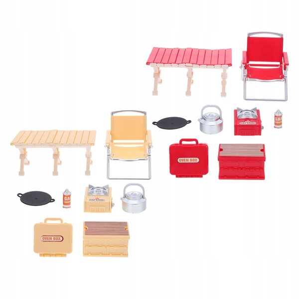 Mini-Camping-Set mit Klappstühlen und Zubehör für Kinder zum kreativen Spielen