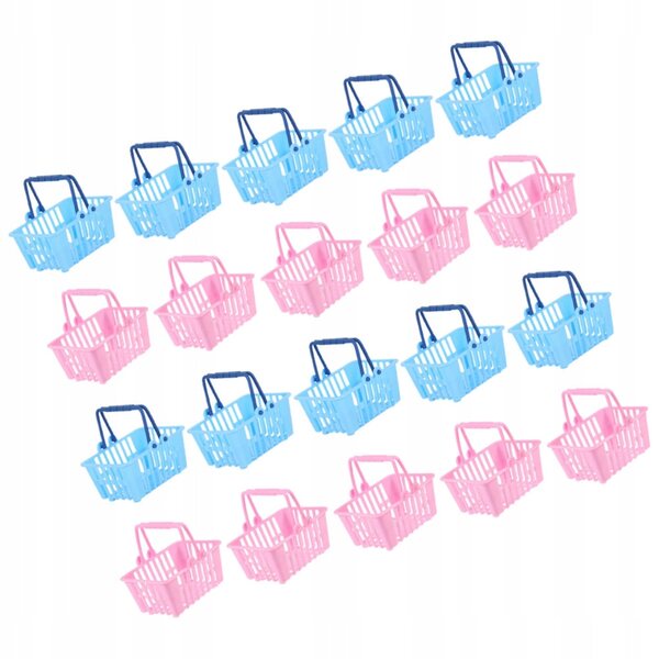 Mini cestini per giocattoli e negozio, set 20 pezzi colorato con manico