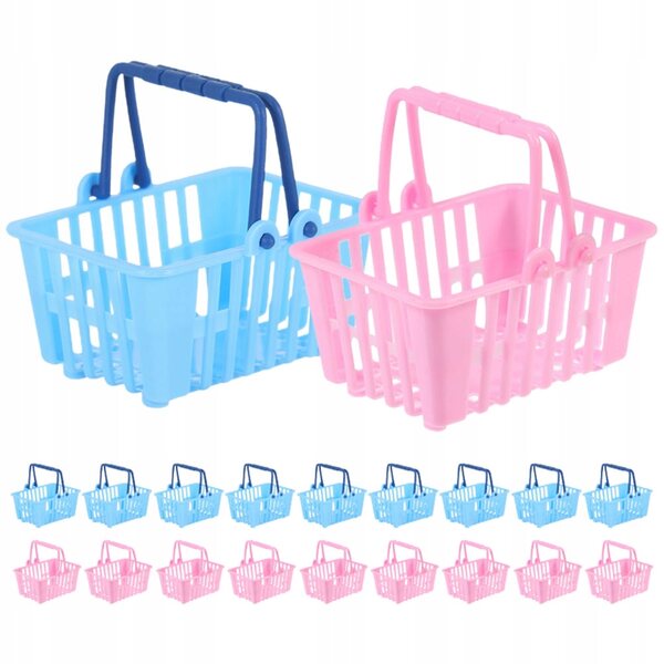 Mini cestini per giocattoli e negozio, set 20 pezzi colorato con manico