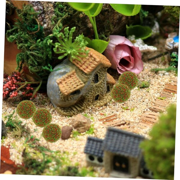 10 Palline Miniature per Micro Paesaggi e Diorami - Decorazioni Finti Arbusti Leggeri