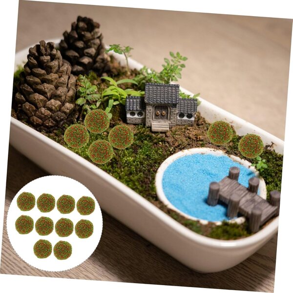 10 Palline Miniature per Micro Paesaggi e Diorami - Decorazioni Finti Arbusti Leggeri