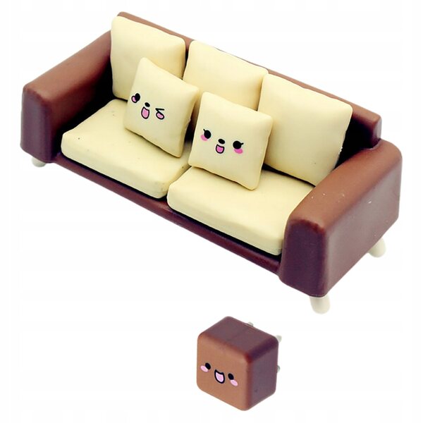 Mini Sofa e Sgabello in Plastica Multicolore per Casa delle Bambole, Realistici e Decorativi