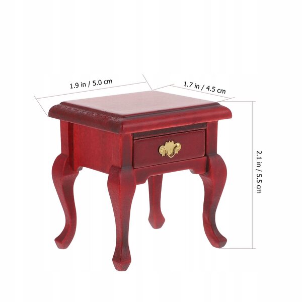 Mini Tavolino Notturno Vintage in Legno per Decorazioni e Miniature