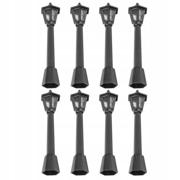 Lot de 8 mini lampadaires en plastique pour modelage de décorations et dioramas