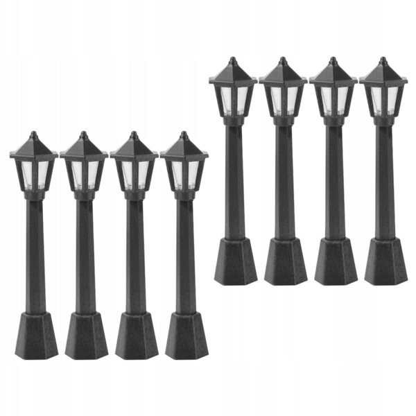 Lot de 8 mini lampadaires en plastique pour modelage de décorations et dioramas