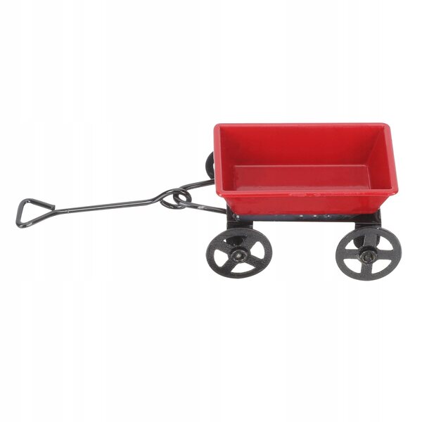 Mini Carriola da Giardino in Ferro Rosso, Decorazione Pratica e Resistente