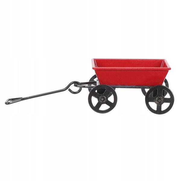 Mini Carriola da Giardino in Ferro Rosso, Decorazione Pratica e Resistente