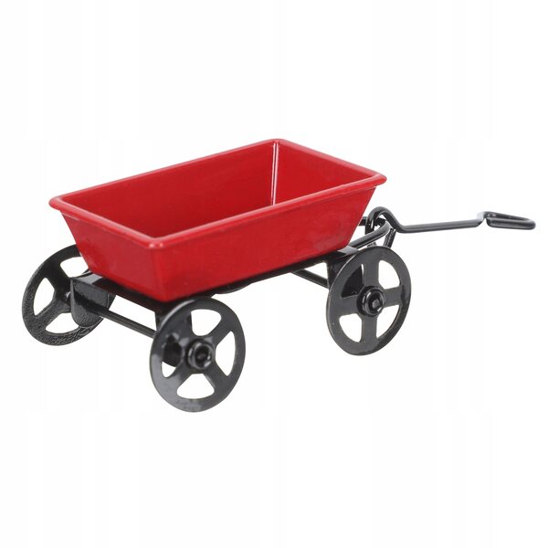 Mini Carriola da Giardino in Ferro Rosso, Decorazione Pratica e Resistente
