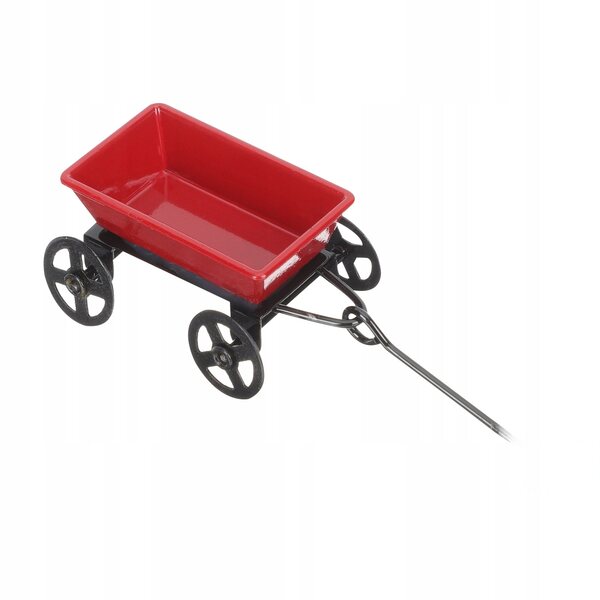Mini Carriola da Giardino in Ferro Rosso, Decorazione Pratica e Resistente