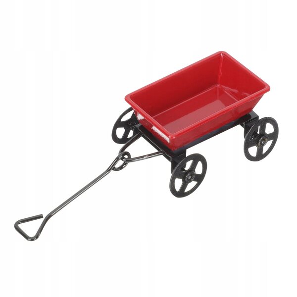 Mini Carriola da Giardino in Ferro Rosso, Decorazione Pratica e Resistente