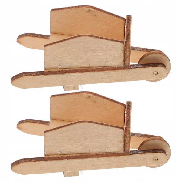 Mini Carretto in Legno Decorativo per Casa delle Bambole e Giardino