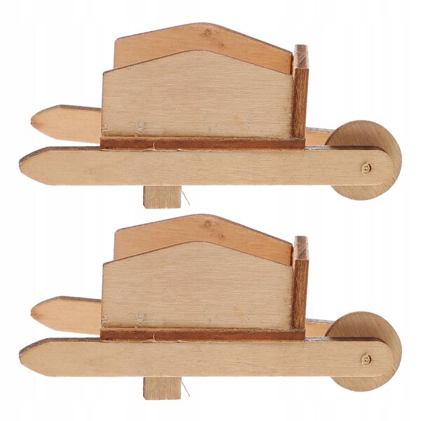 Mini Carretto in Legno Decorativo per Casa delle Bambole e Giardino